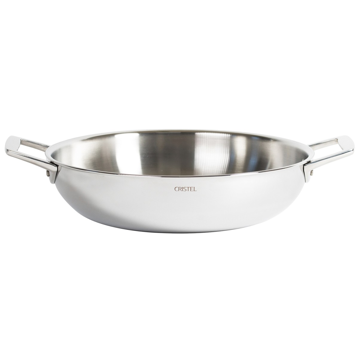 Plat sautoir en inox, 2 anses CASTEL'PRO inox, CRISTEL