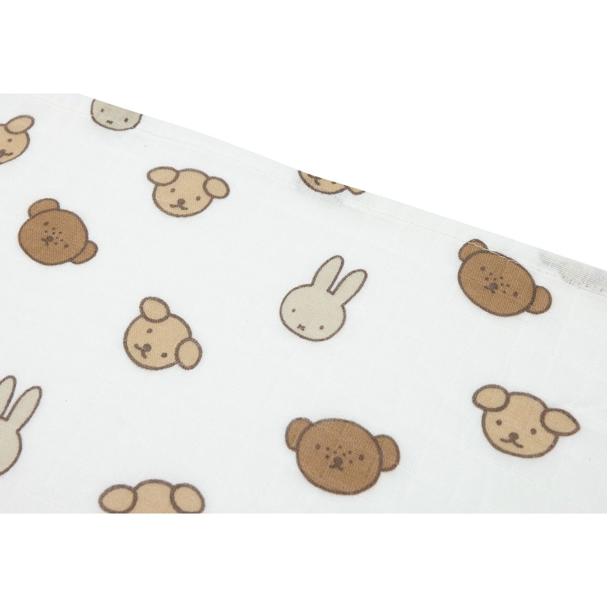 Lot de 3 langes gaze de Coton blanc, marron, JOLLEIN