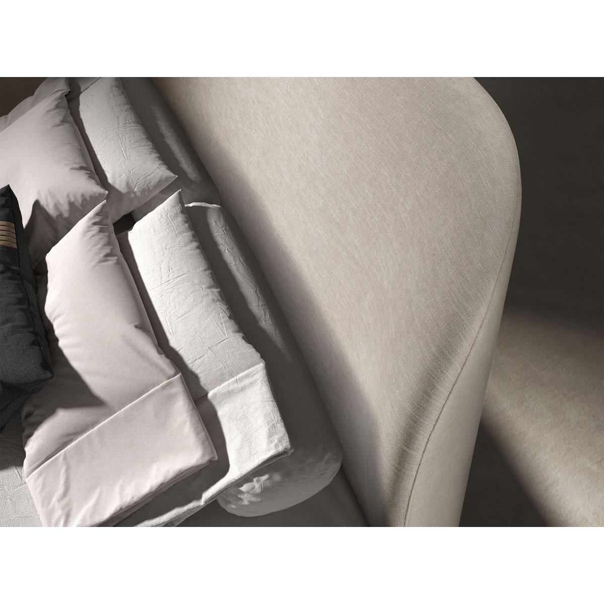Lit en tissu gris clair | noir, ANGEL CERDA