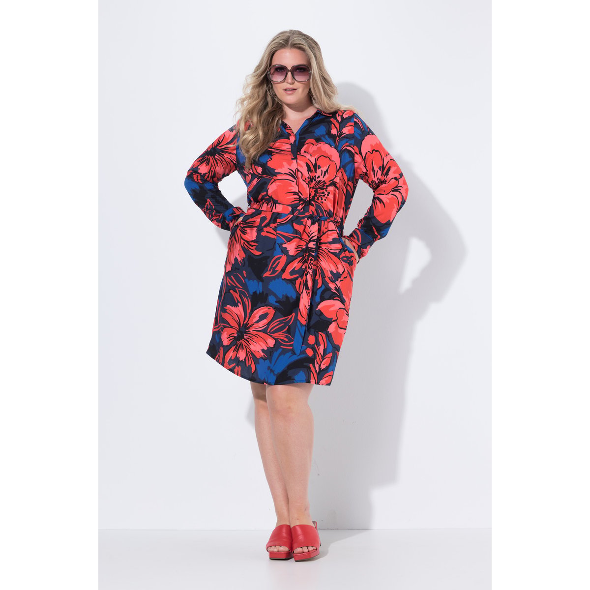 Robe à col chemise marine, ULLA POPKEN