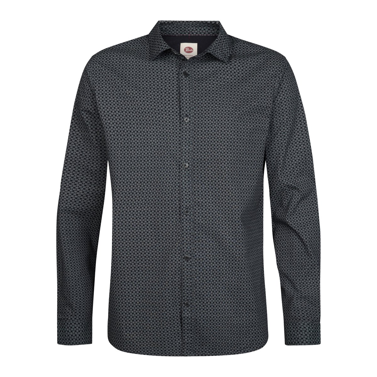 Chemise slim à petits motifs steelworks bleu royal navy, PETROL INDUSTRIES