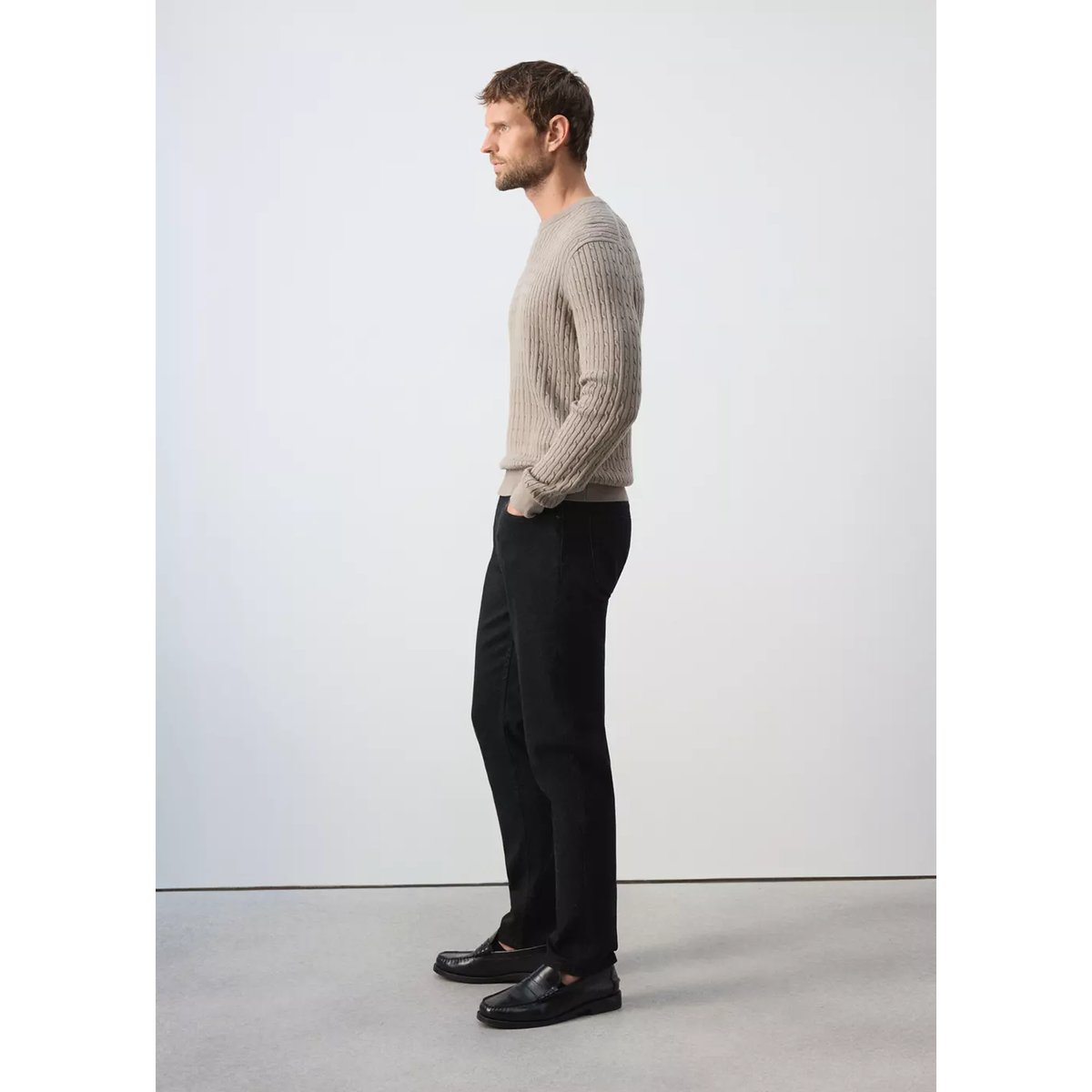 Jean Patrick slim fit Ultra Soft Touch black denim, MANGO MAN
