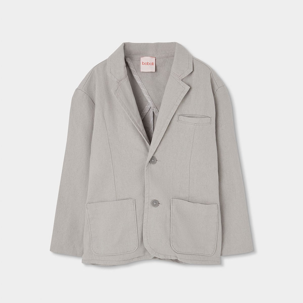 Blazer enfant en lin marron, BOBOLI