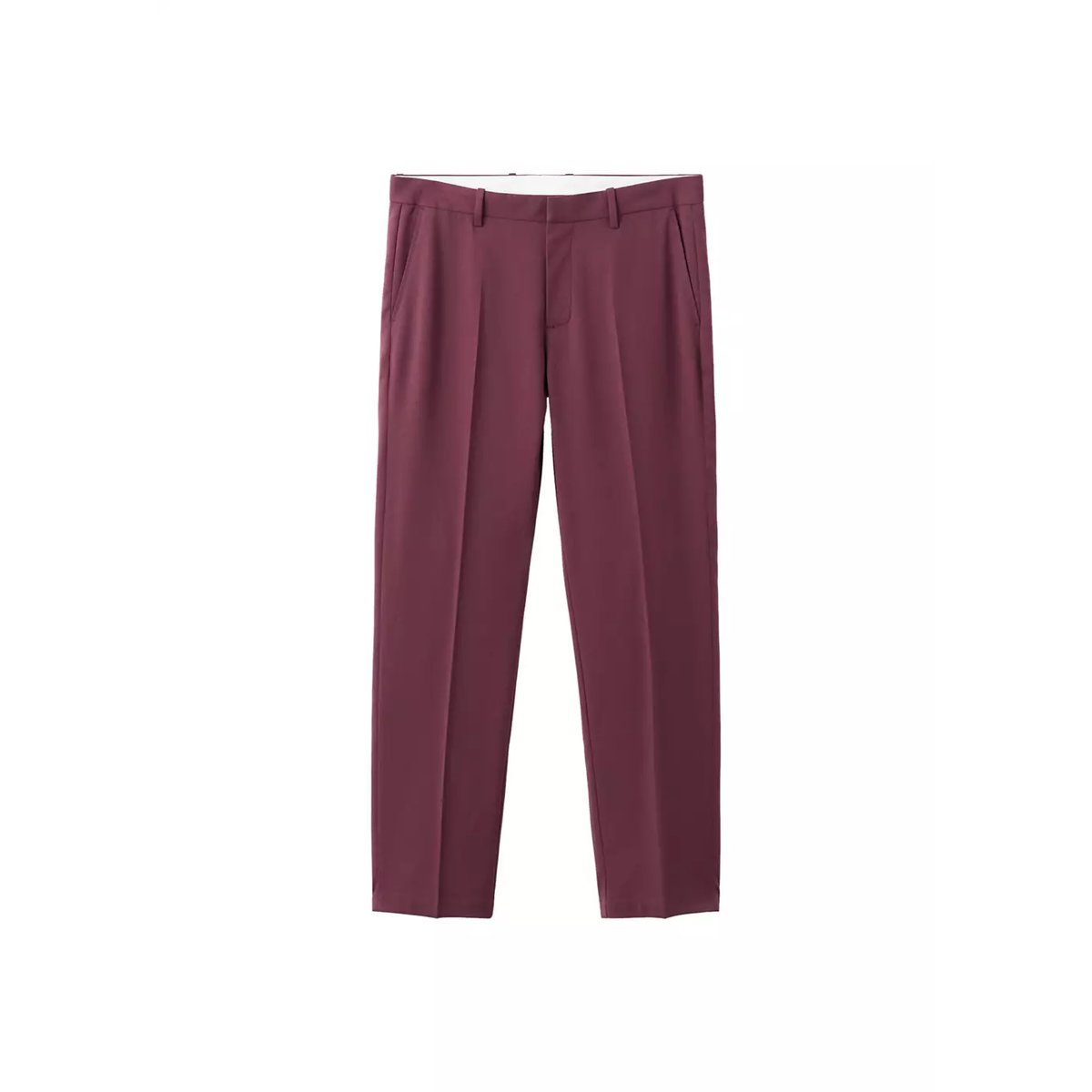 Pantalon regular fit fluide bordeaux, MANGO MAN