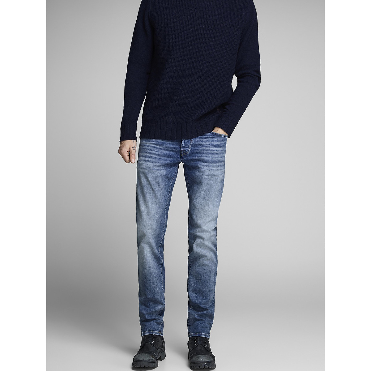 Jean slim stretch Glenn bleu clair, JACK & JONES