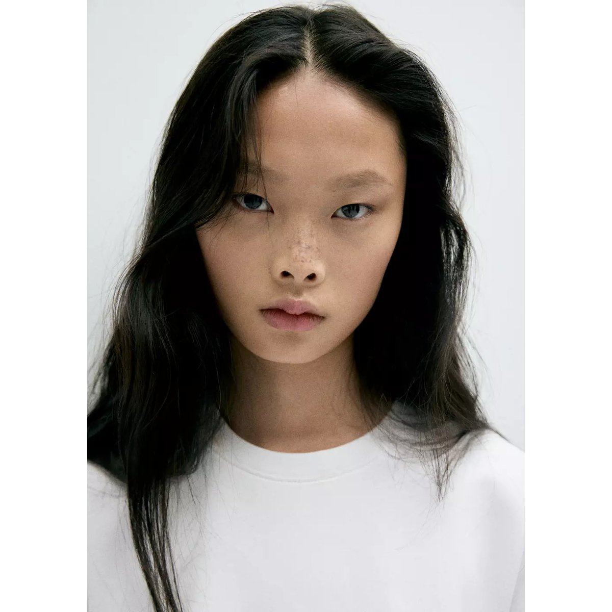 T-shirt coton col rond blanc, MANGO
