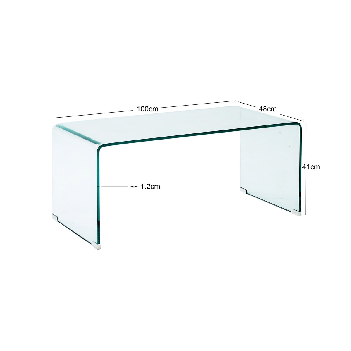 Table basse, verre trempé, rectangulaire, ACCRA transparent, NORDLYS