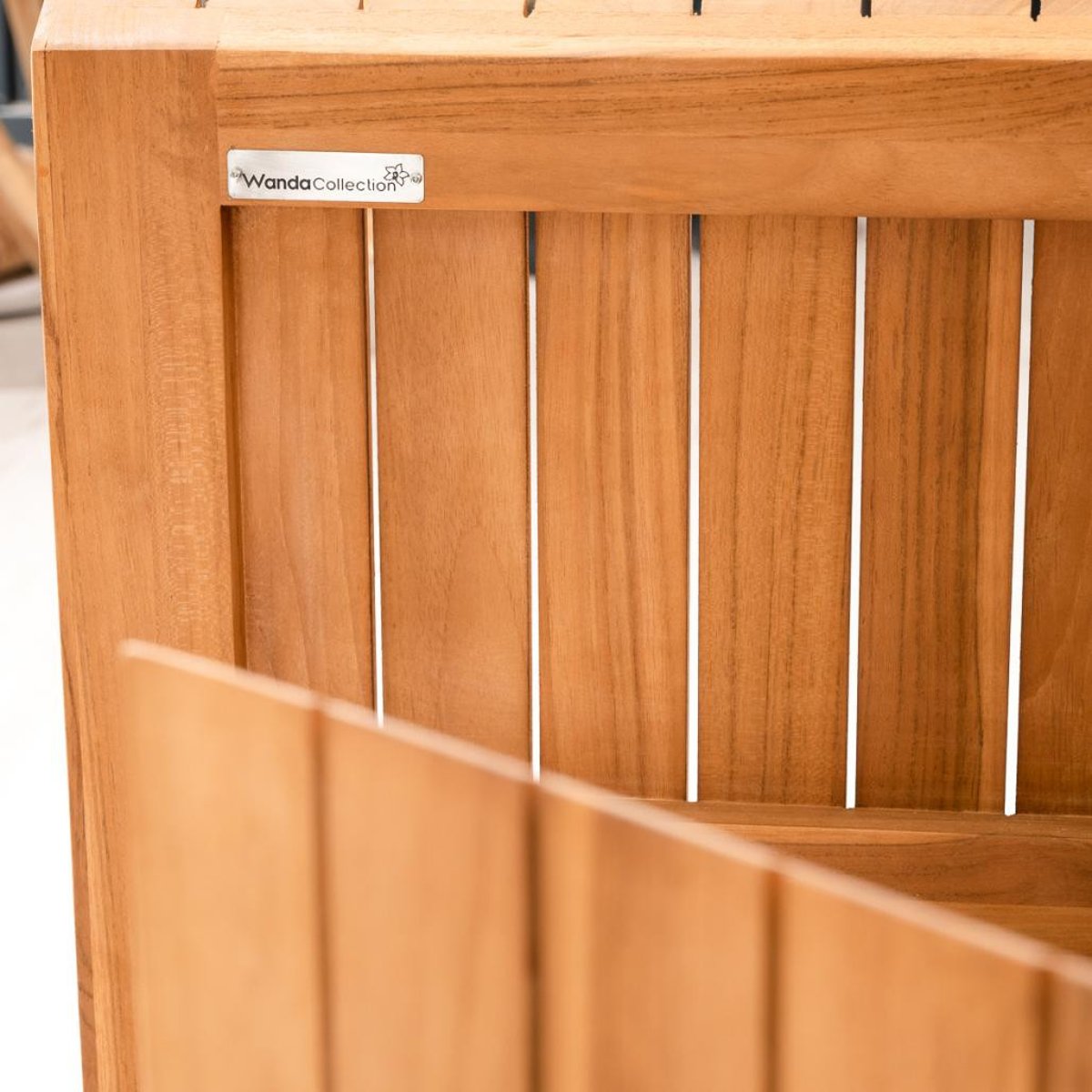 Meuble et vasques en teck rectangle de 140 LUXE crème, WANDA COLLECTION