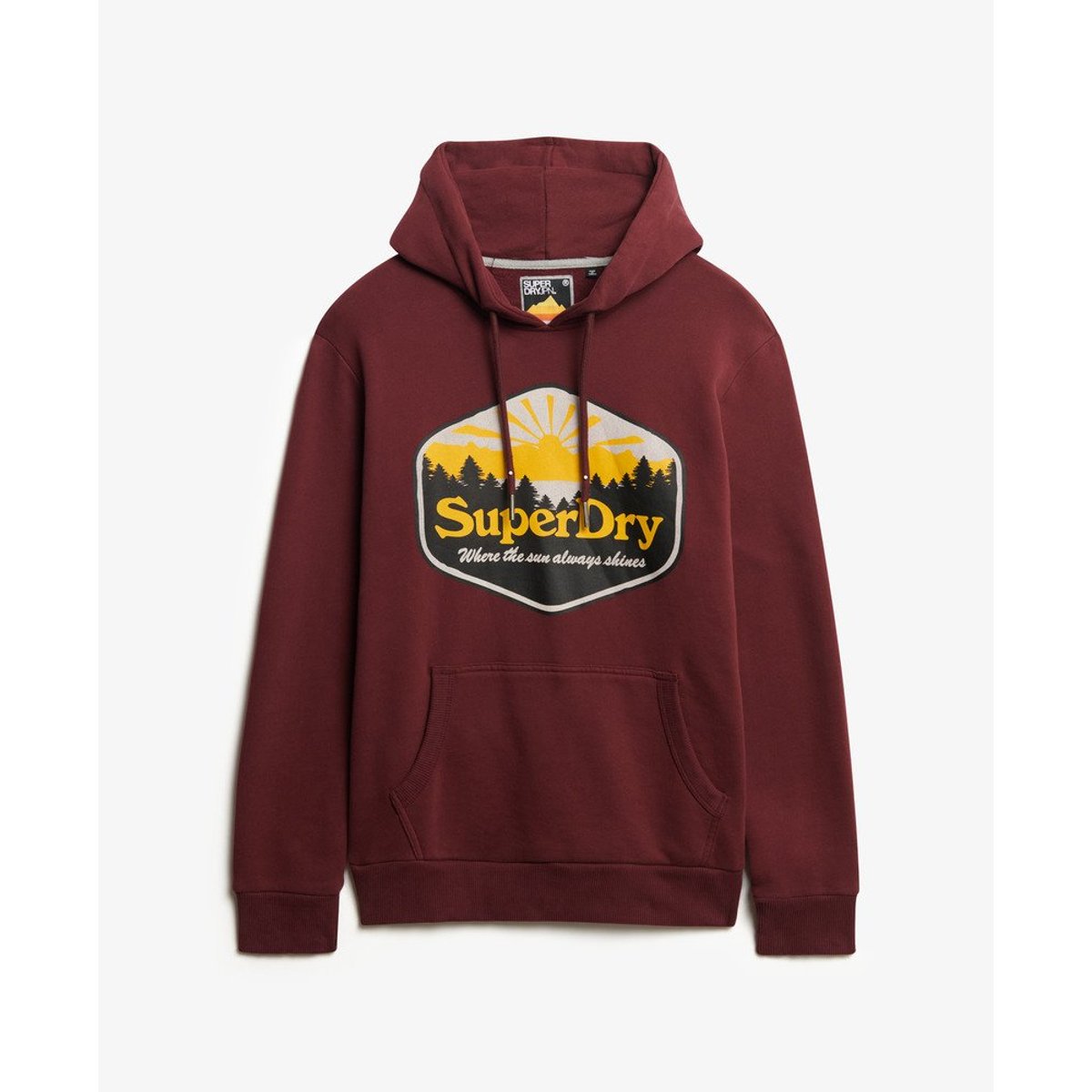 Sweat à capuche  Sun Tab rouge porto, SUPERDRY