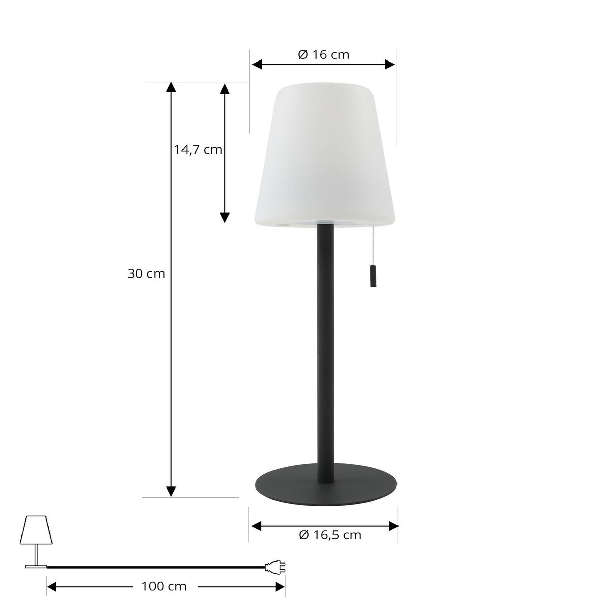 Luminaire de terrasse en aluminium moderneLED noir, blanc, LINDBY