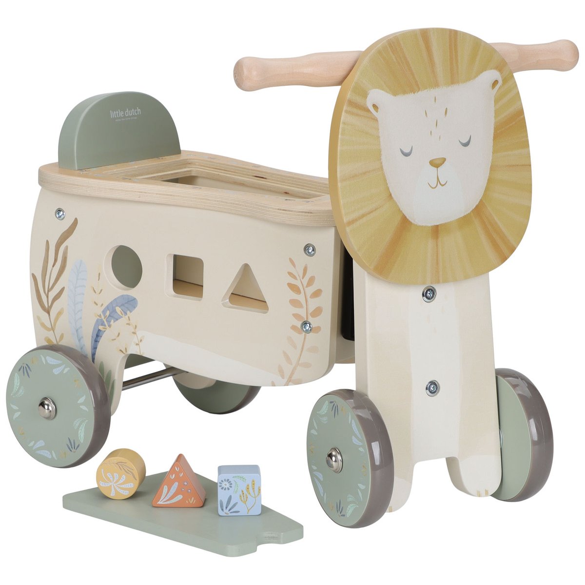 Porteur vert, multicolore, bois, LITTLE DUTCH