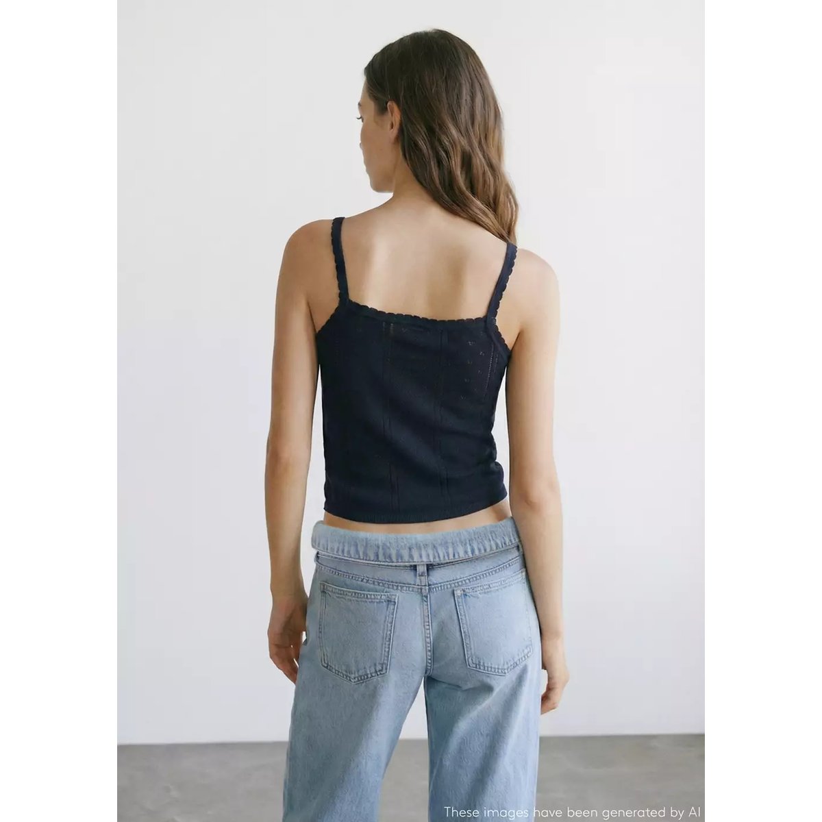 Top maille côtelée bleu marine foncé, MANGO TEEN