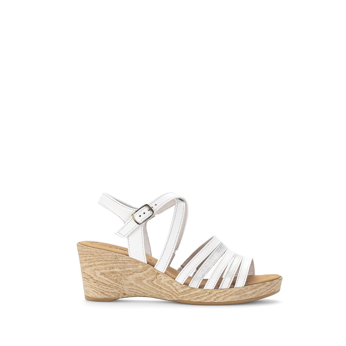 Sandales en nubuck à talon compensé blanc, GABOR