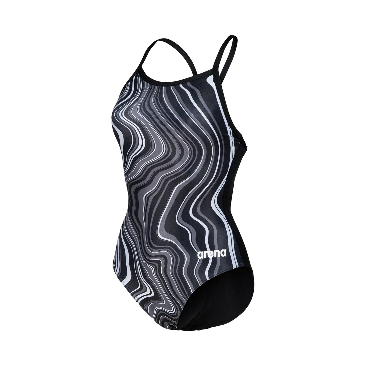 Maillot de bain sport Marbled Lightdrop Back black-black multi, ARENA