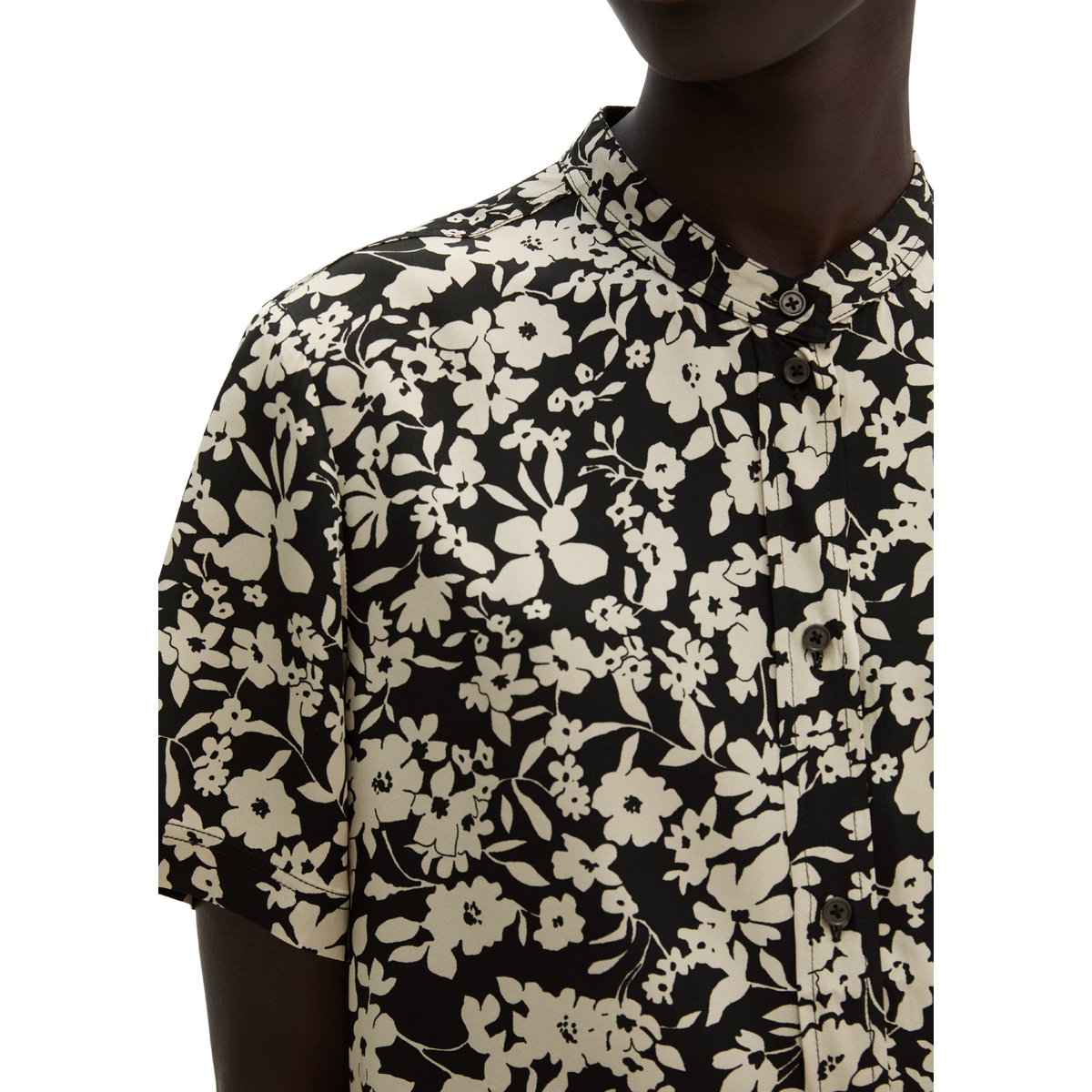 Chemisier regular en sergé de viscose imprimé noir, MARC O'POLO