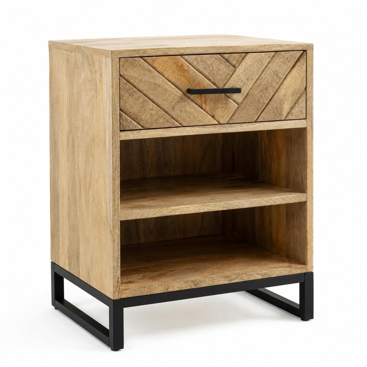 Table de chevet en bois de manguier 1 tiroir BRIX bois naturel, PIER IMPORT