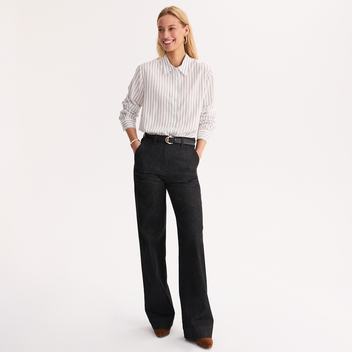 Chemise rayée, manches longues rayé, ANNE WEYBURN