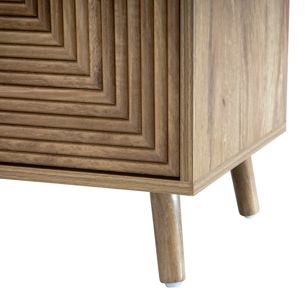 Buffet 4 portes façades lamellées EDEN bois clair, CALICOSY