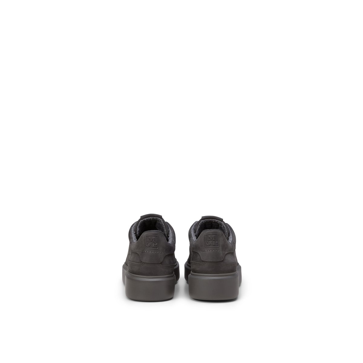 Baskets à semelles cuvette Modèle Cora en cuir de vachette nubuck de haute qualité noir, MARC O'POLO