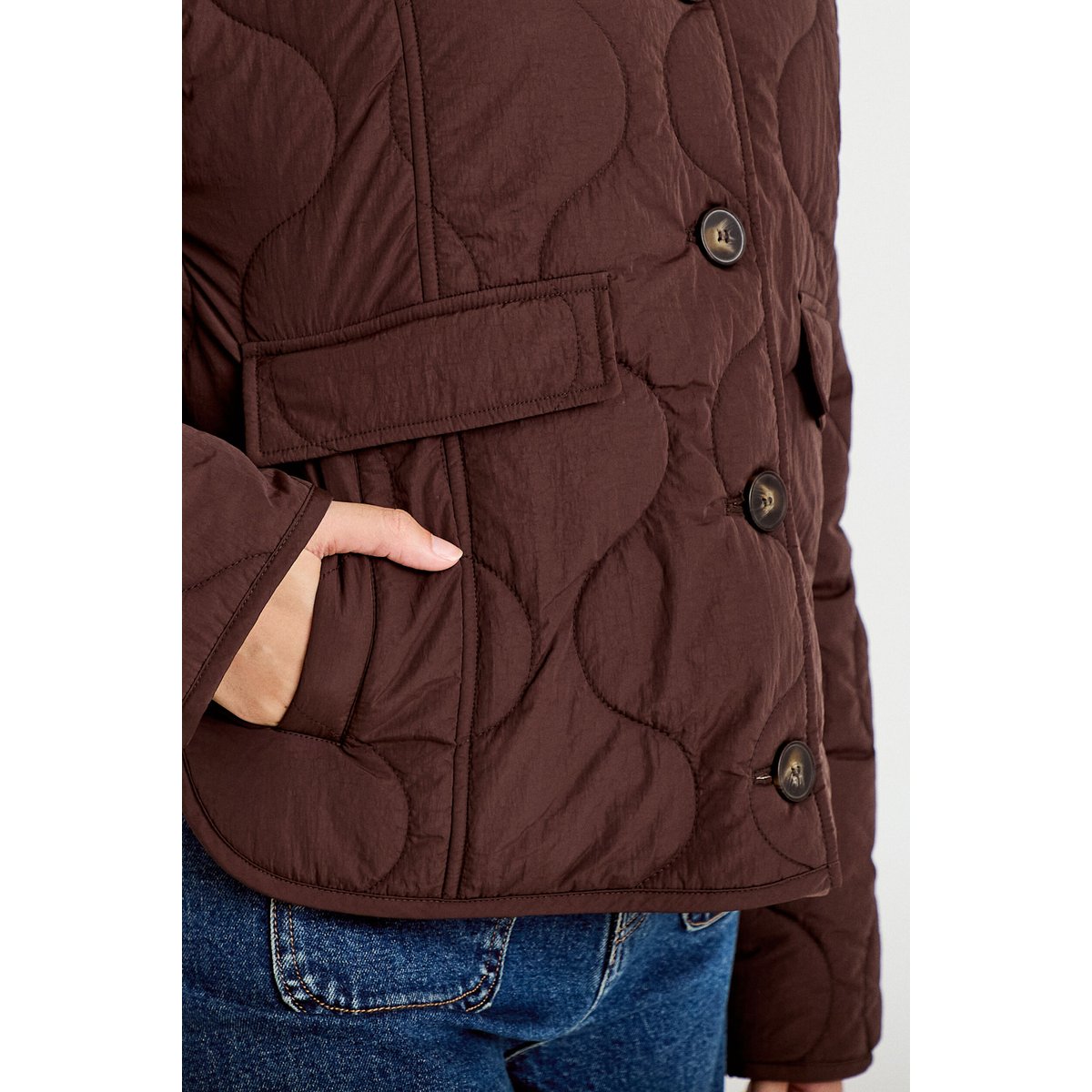 Veste ample manches longues marron foncé, CACHE CACHE