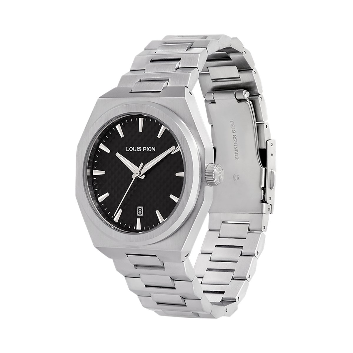 Montre Analogique  ERIC argenté noir argenté, LOUIS PION