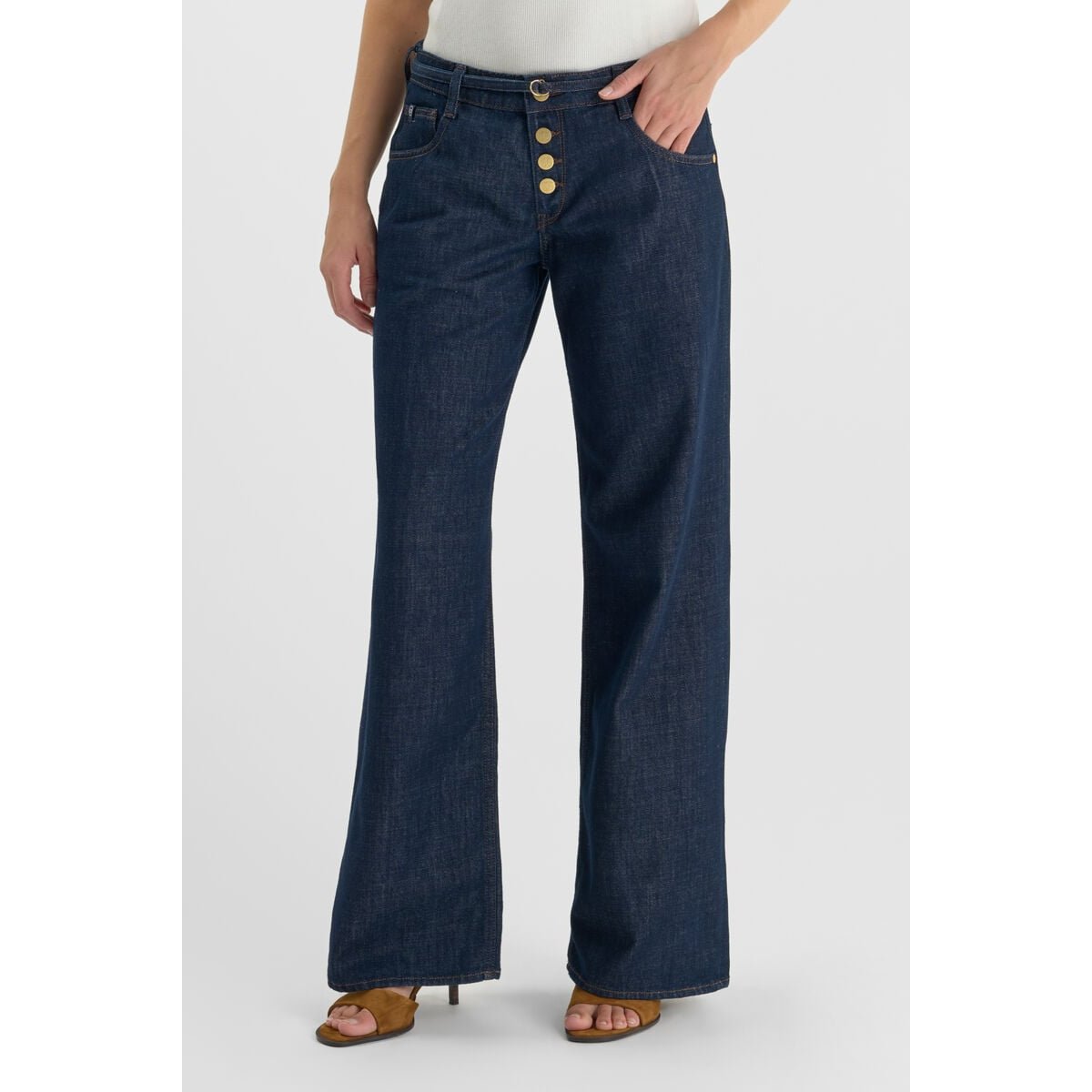 Jeans loose, large wide leg , longueur 34 blue, LE TEMPS DES CERISES