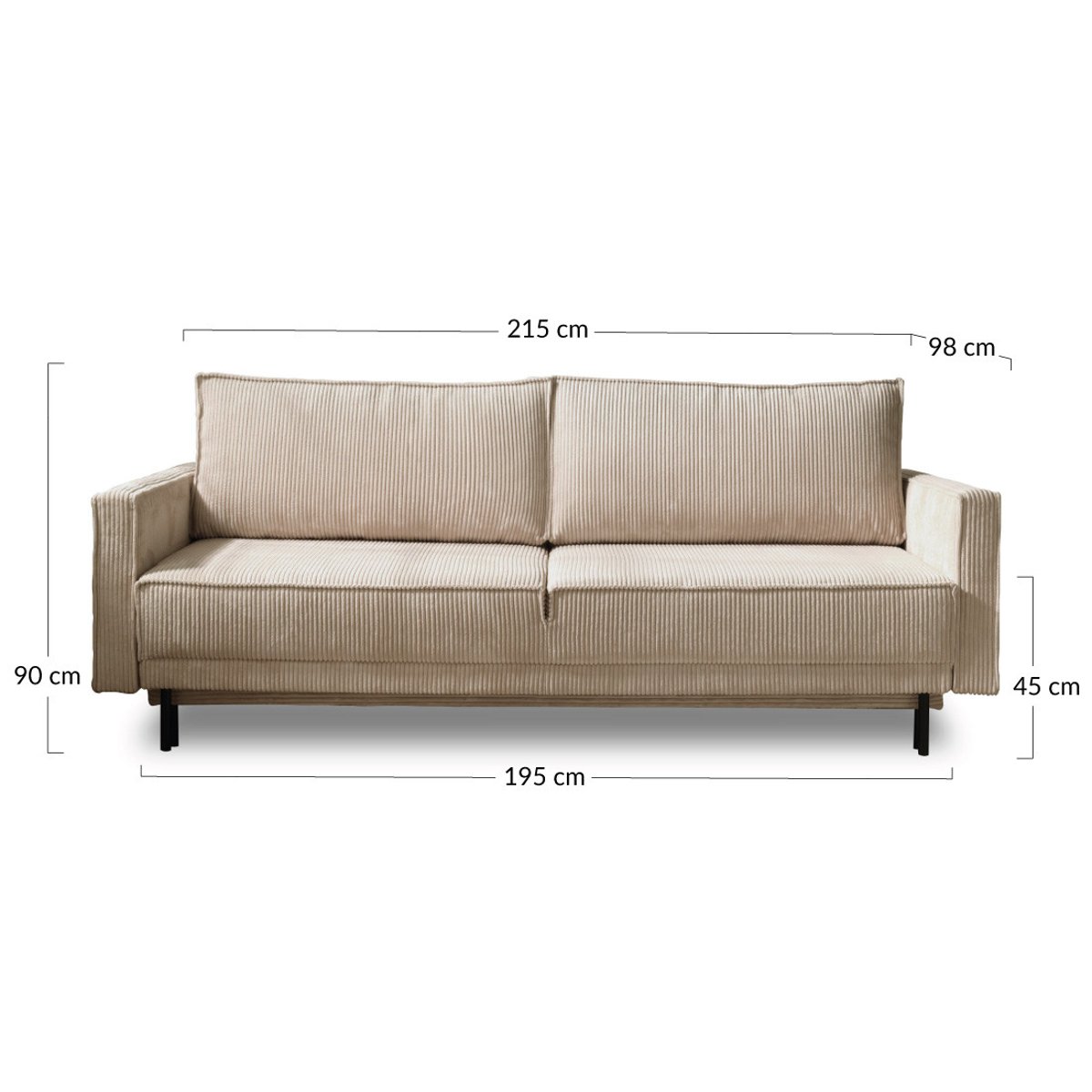 Canapé Convertible 3 places - CHARLIE vert sauge, BEST MOBILIER