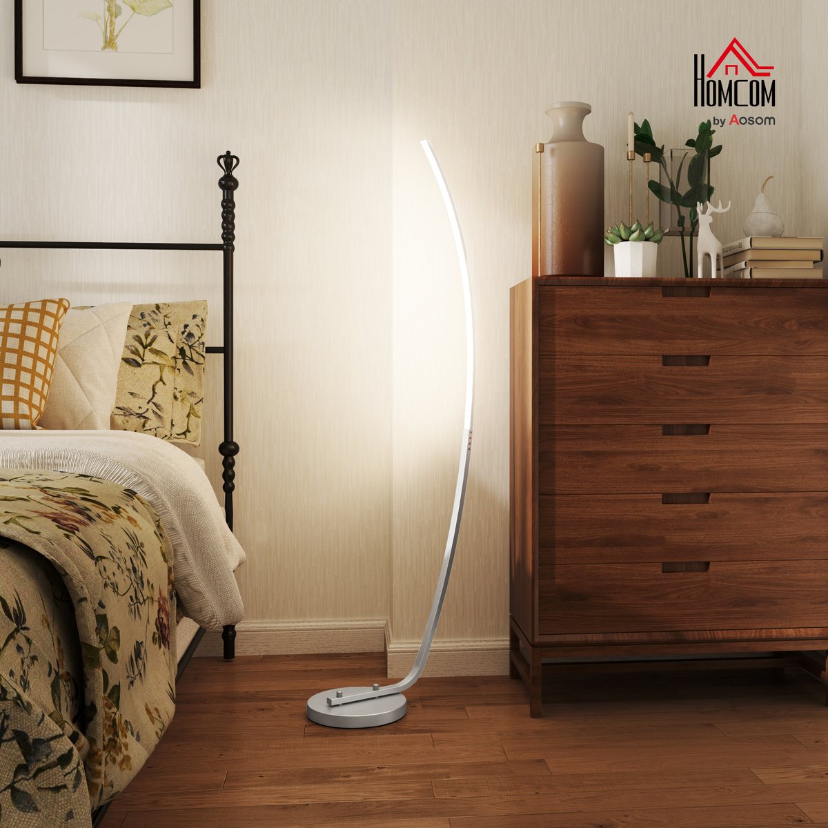Lampadaire Aluminium Argent gris, HOMCOM