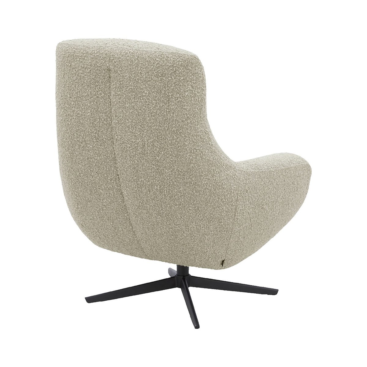 Fauteuil droit polyester MAEVE crème, HABITAT