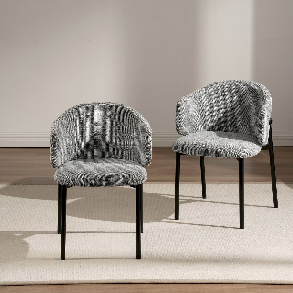 Chaise de salle à manger enveloppante SONNAE gris chiné et noir, RECOLLECTION