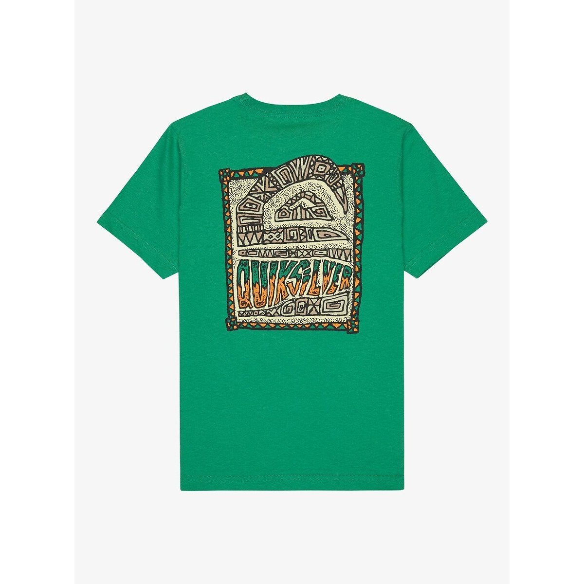 T-shirt manches courtes, imprimé devant et dos vert, QUIKSILVER