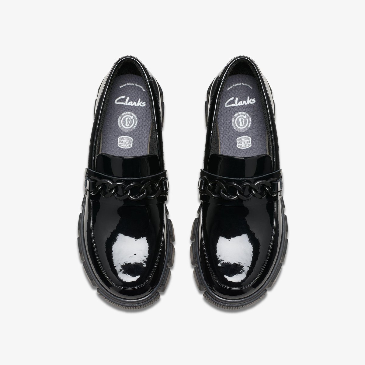 Mocassins Brevet EVYN WALK Y vernis noir, CLARKS