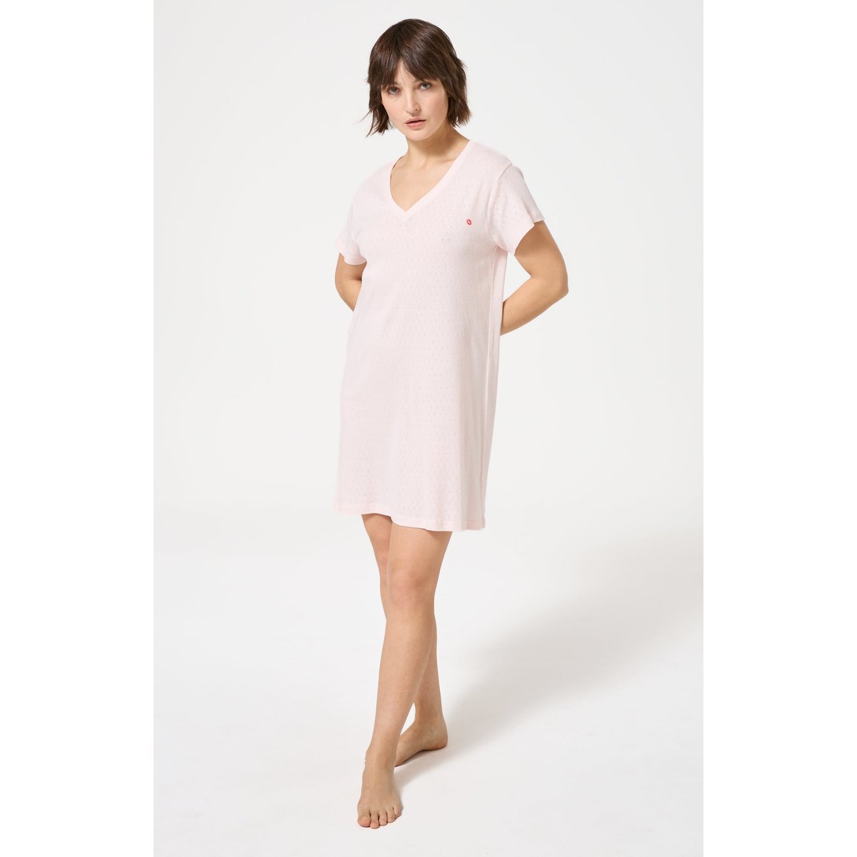 Chemise de nuit en coton couleur unie Kiss nude, ARTHUR
