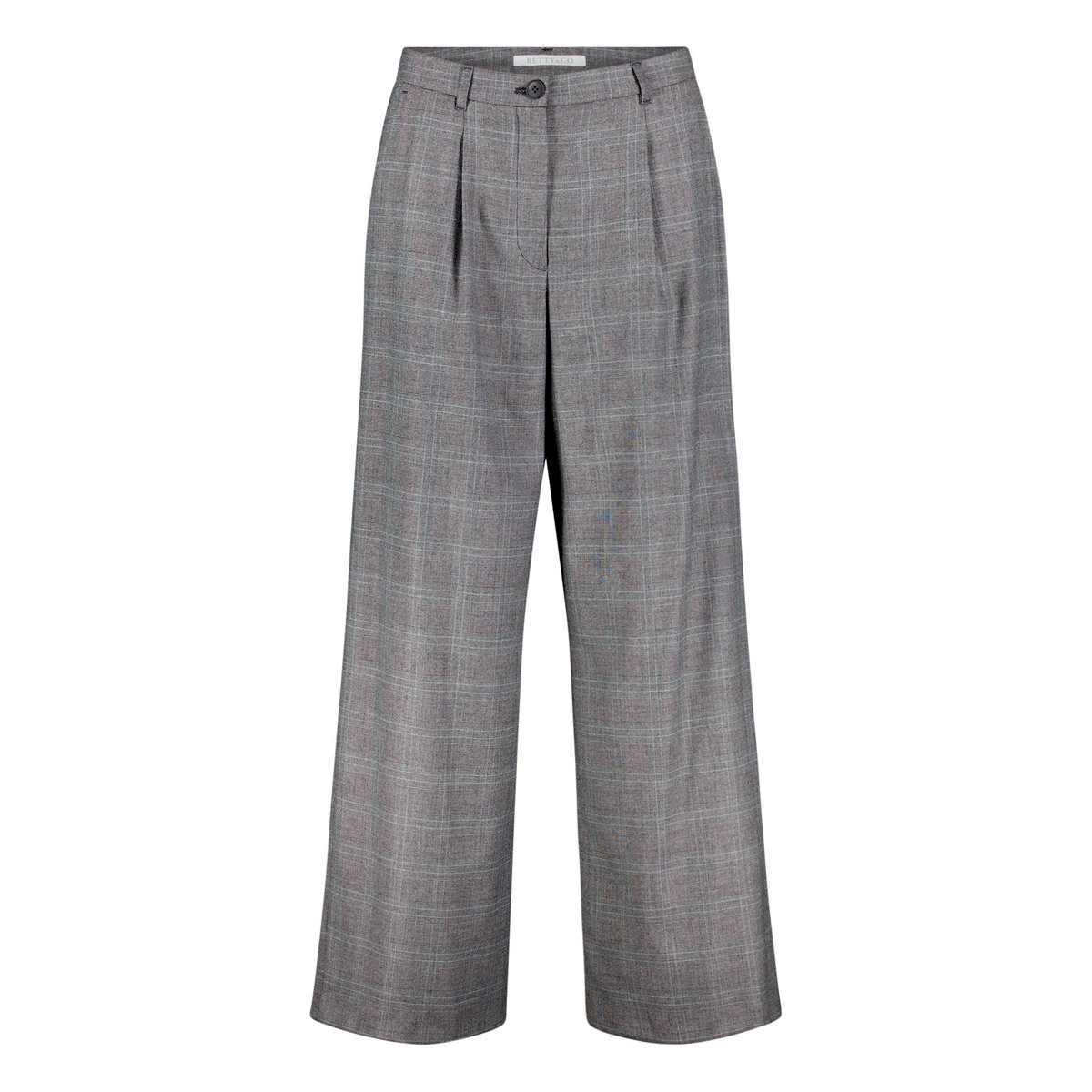 Pantalon à carreaux à jambes larges gris/noir, BETTY & CO