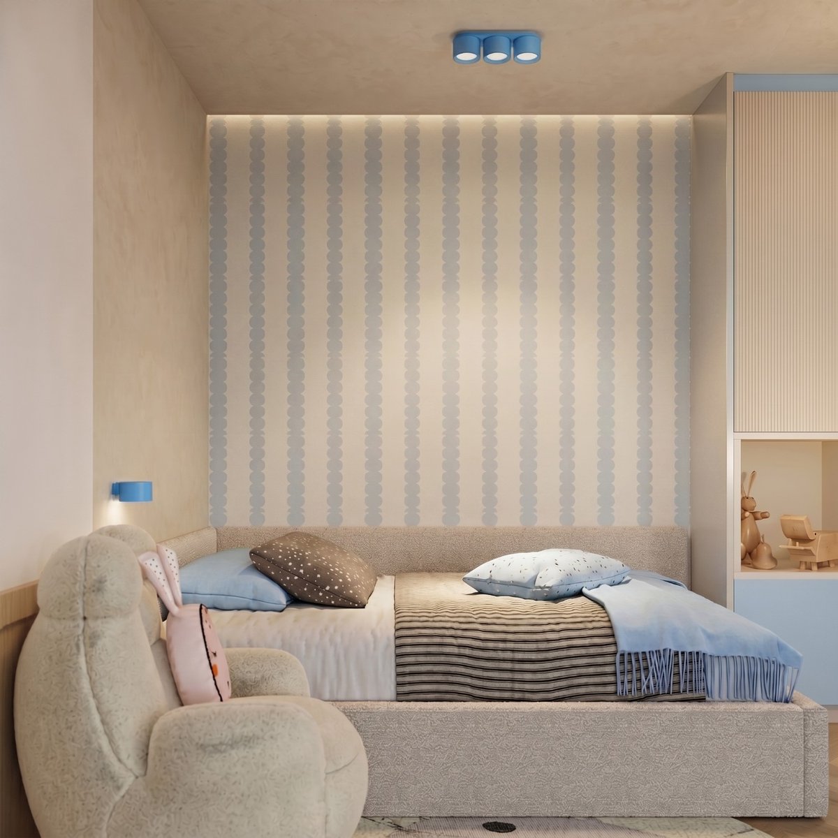 Plafonnier Aluminium Bleu Gx53 2 MODO bleu, EDEN