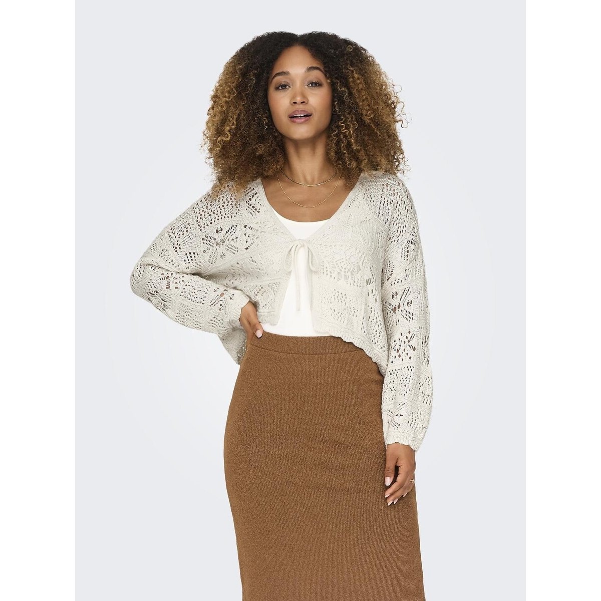 Crochet Cardigan off-white, ONLY