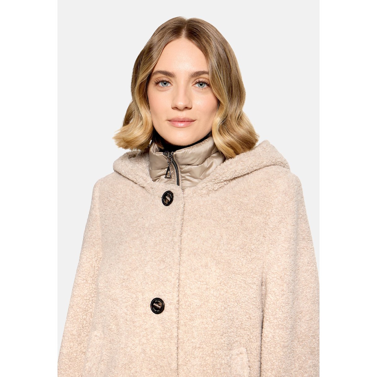 Veste en laine à capuche light sand, GIL BRET