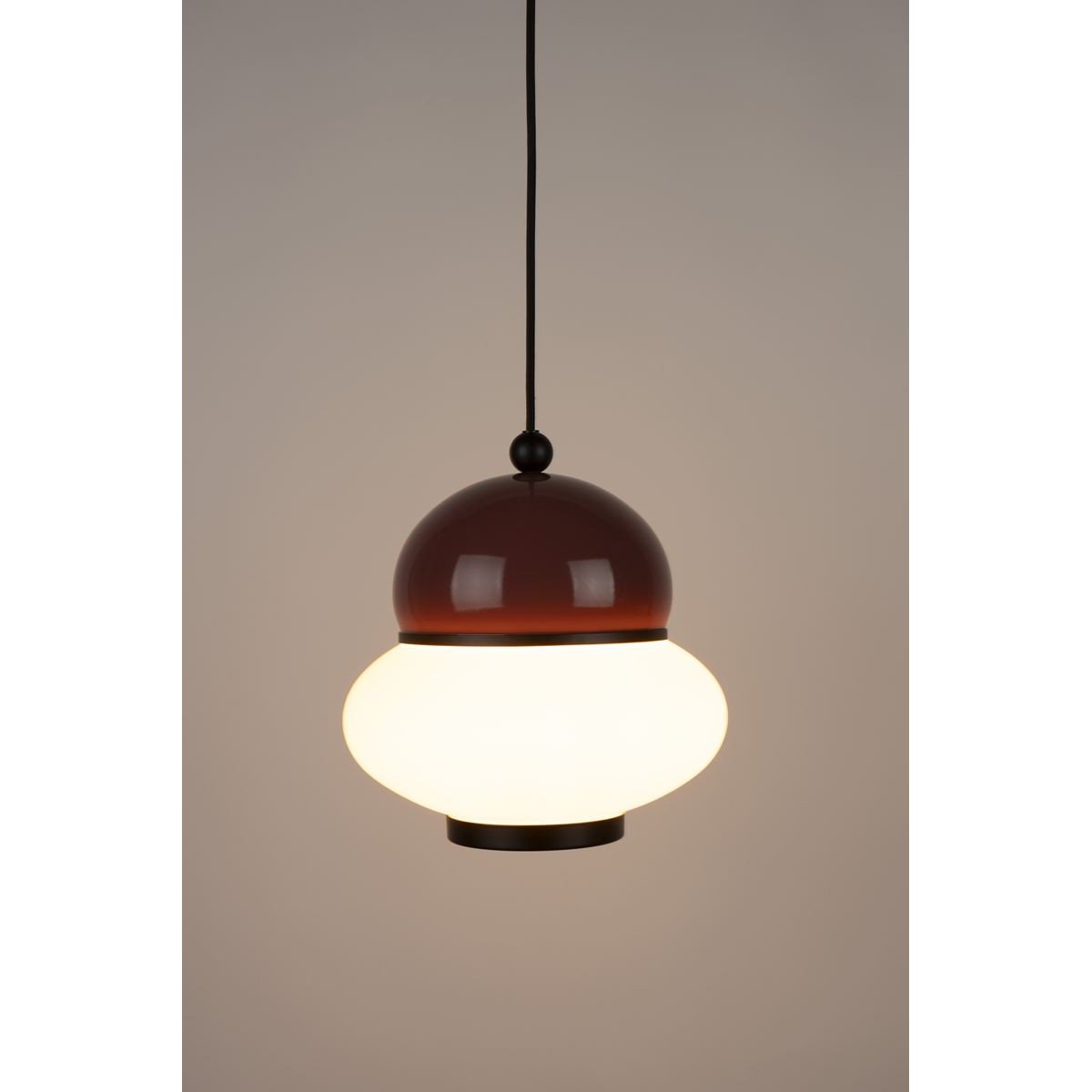Suspension en verre vintage, D.26 rouge, ZUIVER