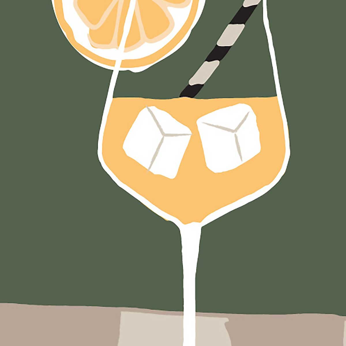 Affiche encadrée Aperol art graphique affiche + cadre en métal - noir, HEXOA