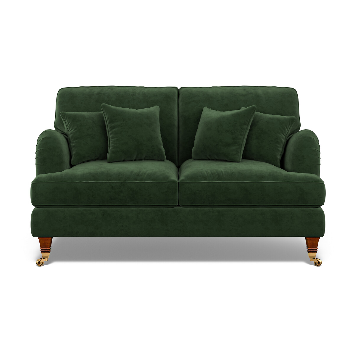Emeline Velvet 2 Seater Sofa with Castor Legs emerald, ÉDITÉ