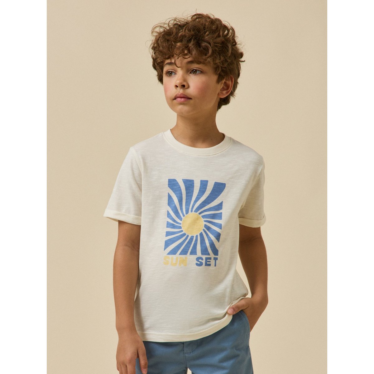 T-shirt imprimé  - coton biologique ecru, CYRILLUS