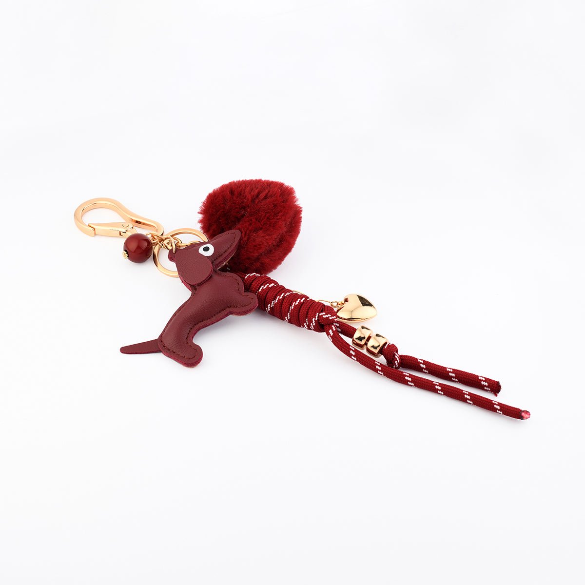 Bijoux de sac teckel et cœur bordeaux bordeaux, BALABOOSTE