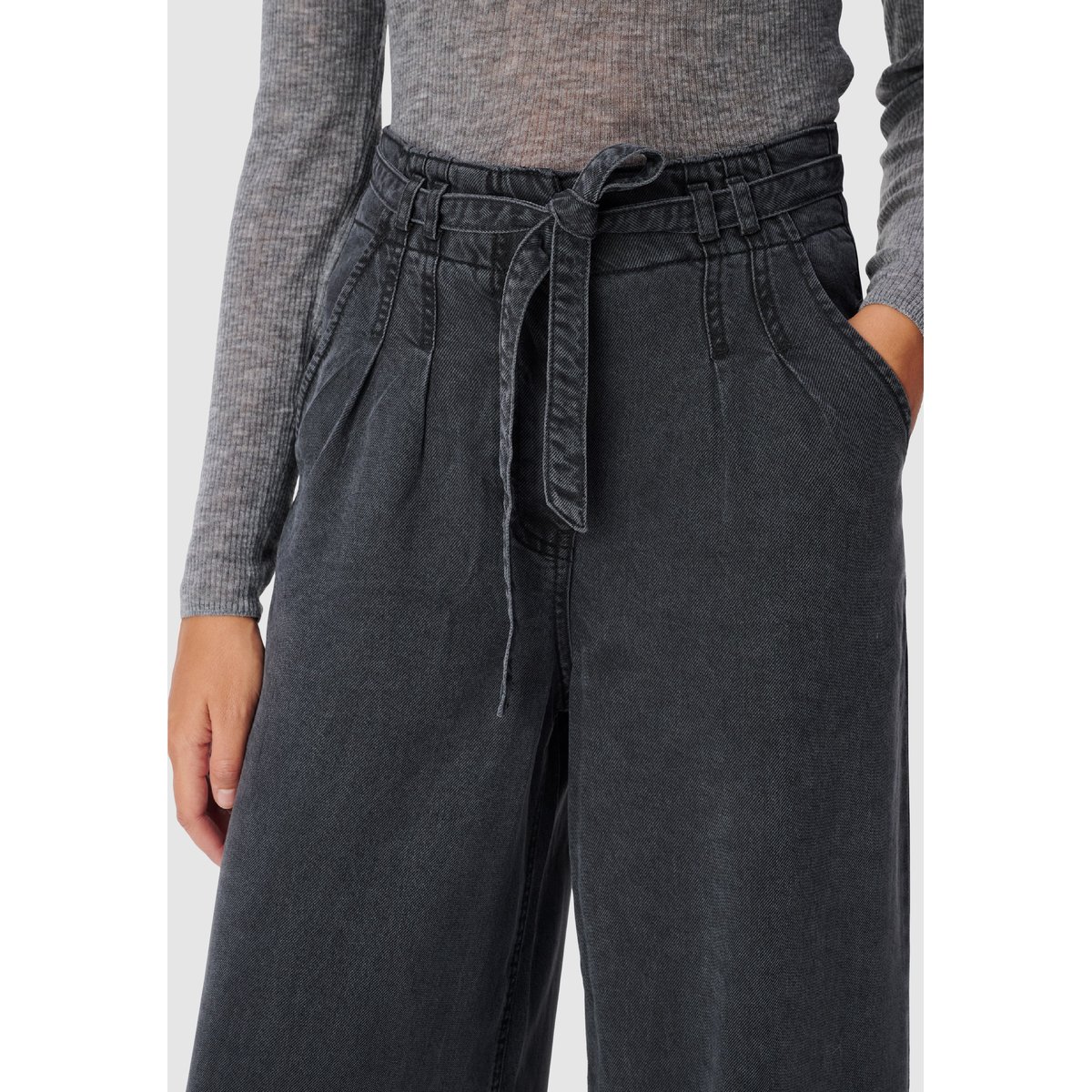 Jean large avec ceinture ELISA gris, IKKS