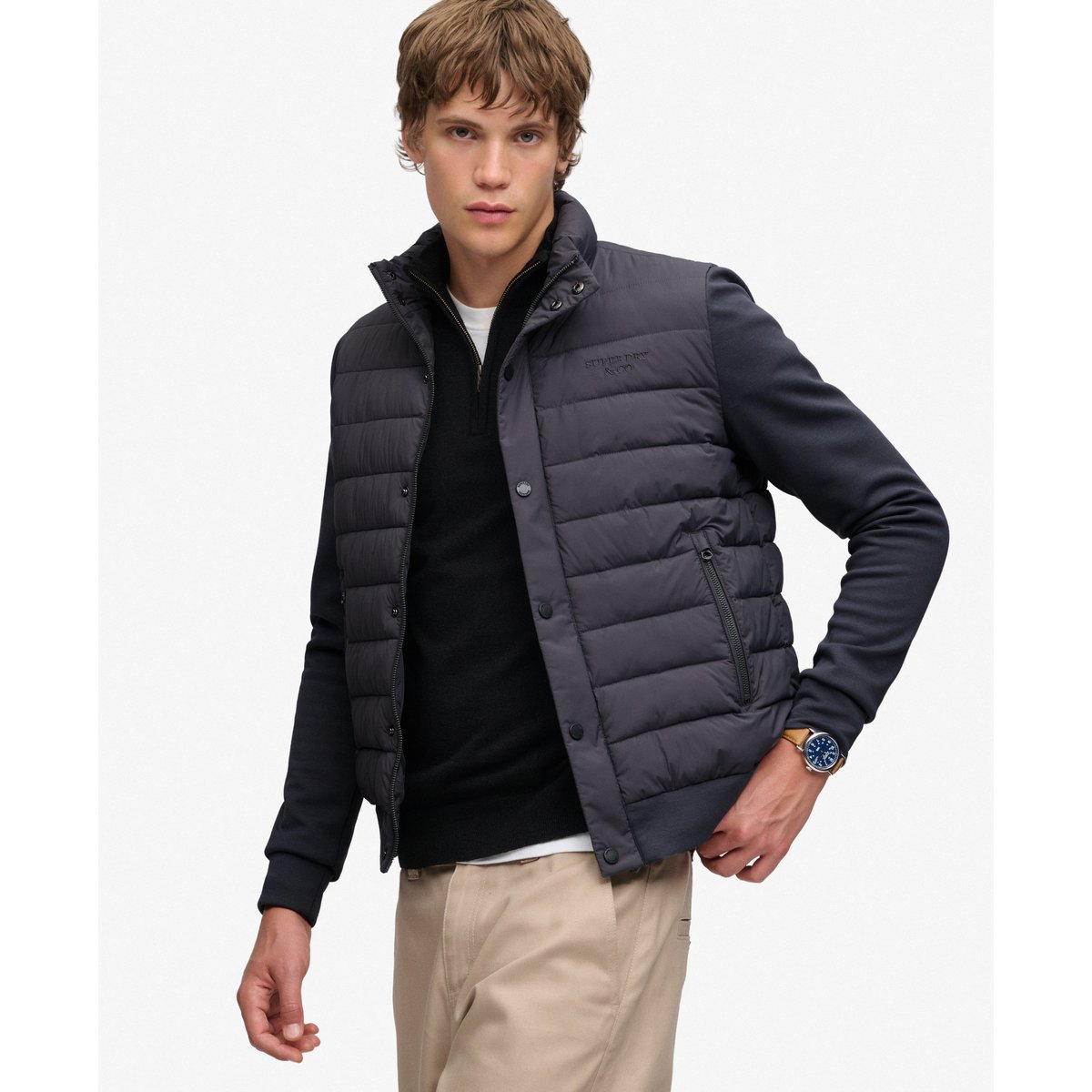 Veste Hybride Interlock anthracite, SUPERDRY