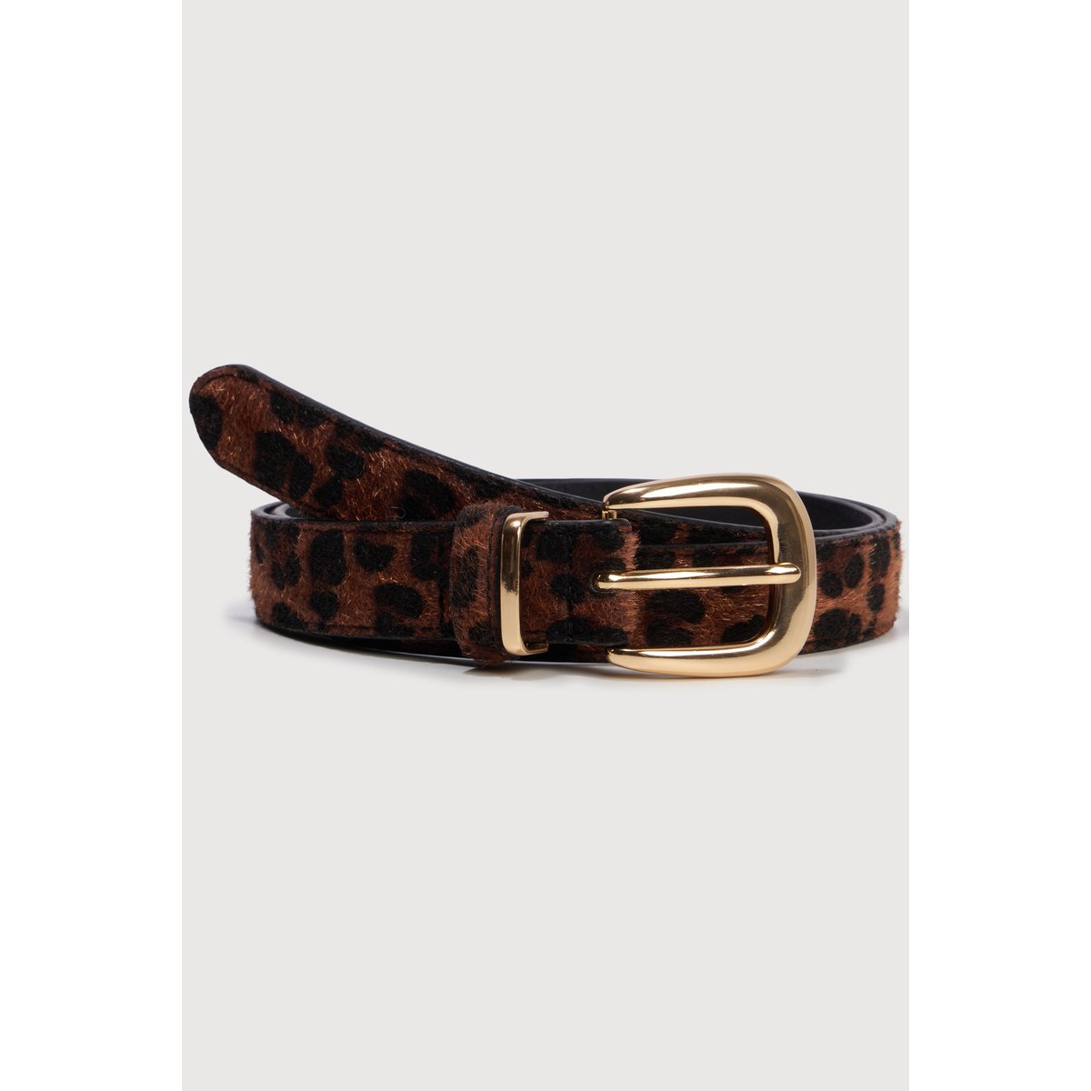 Ceinture fine imitation fourrure marron foncé, BONOBO