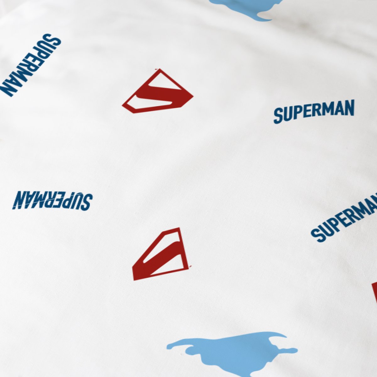Parure de lit imprimée 100% Coton, MAN bleu/rouge, SUPERMAN