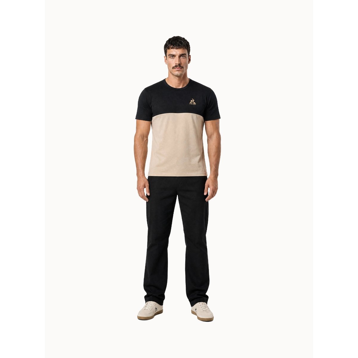 T-shirt en jersey de coton colorblock NOEL black, LE COQ SPORTIF