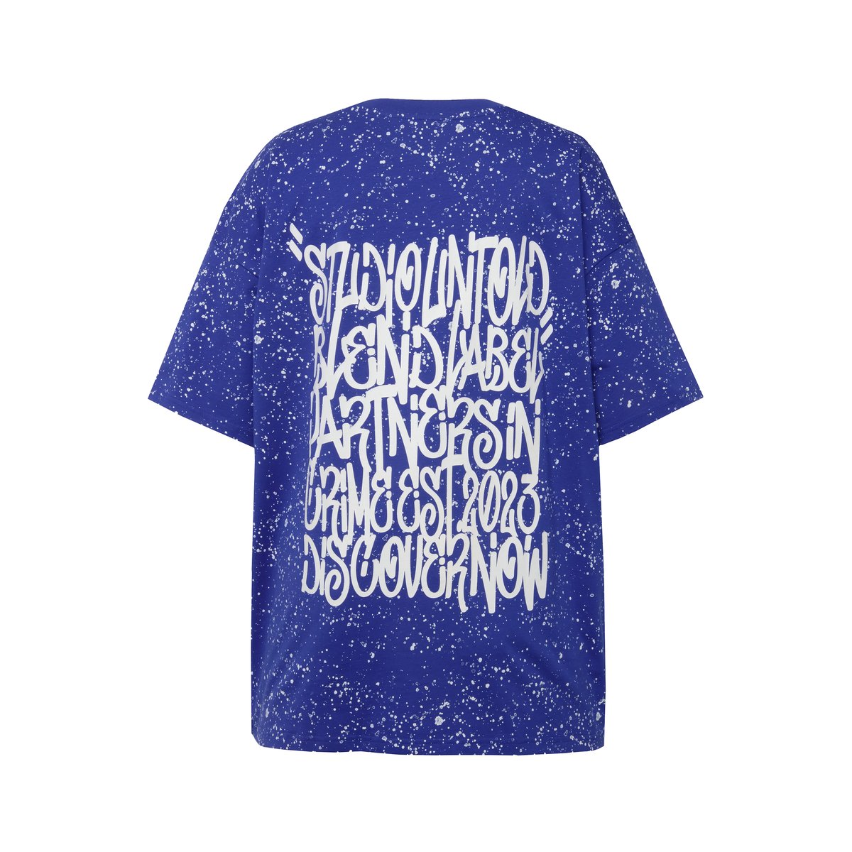 T-shirt oversized unisexe. Aspect moucheté bleu, STUDIO UNTOLD