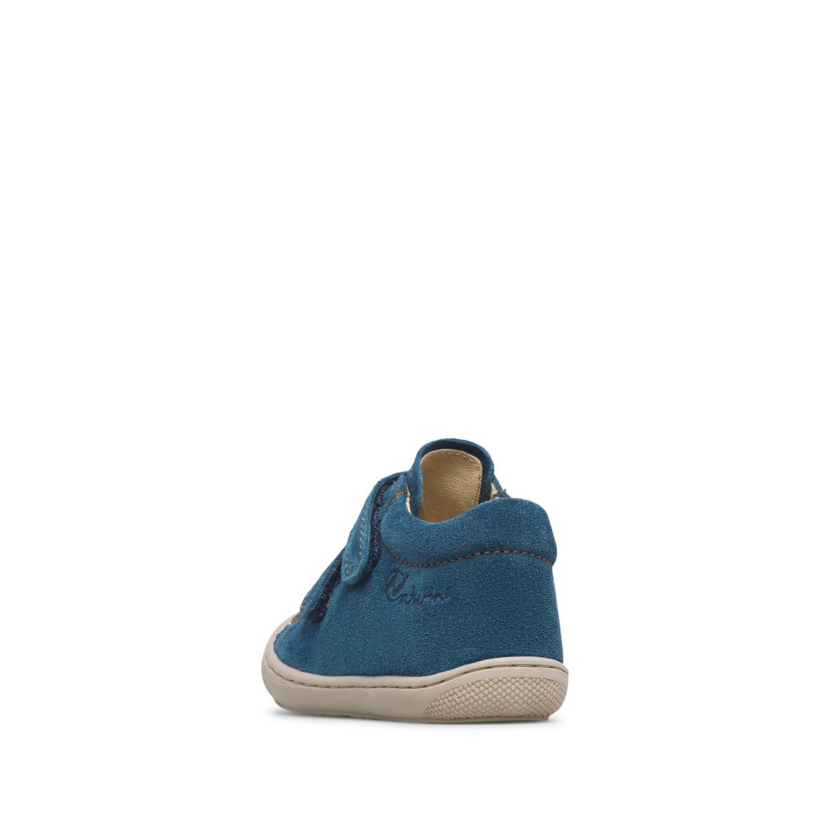 Chaussures premiers pas en suède COCOON VL bleu-blanc, NATURINO