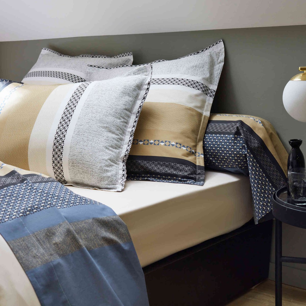 Parure de lit percale MARLOW gris, TRADILINGE